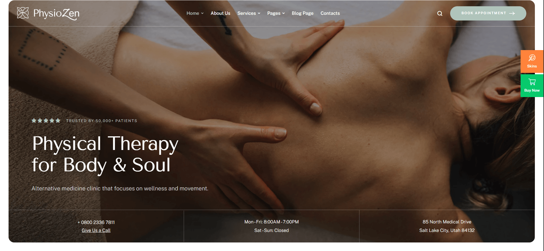 PhysioZen - Chiropractor & Physiotherapy Wellness WordPress Theme