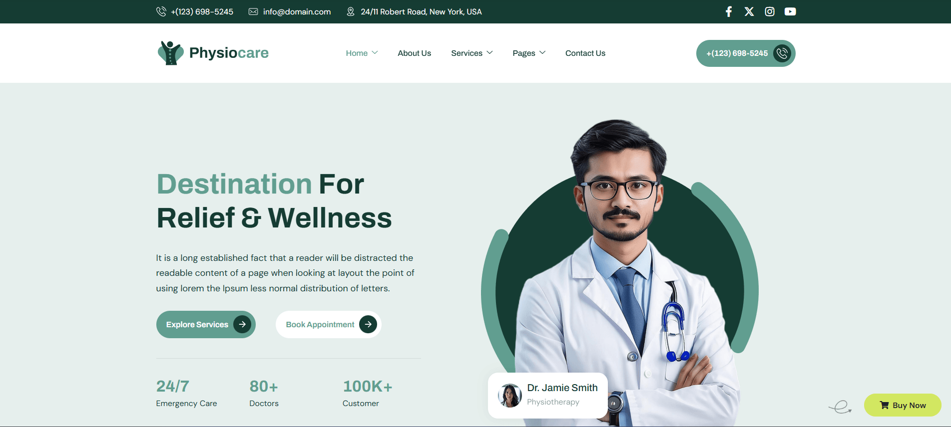 Physiocare - Physiotherapy WordPress Theme