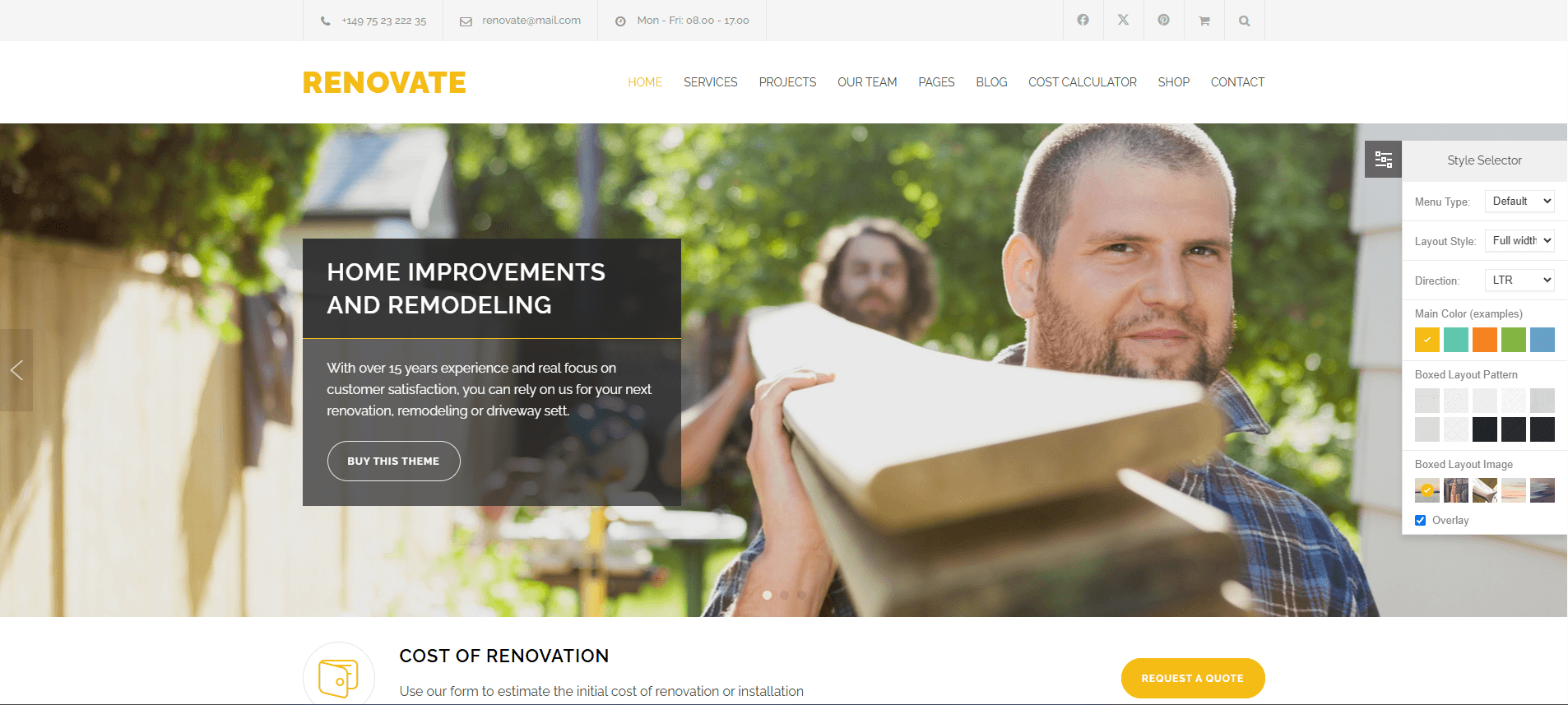 Renovate - Construction Renovation WordPress Theme