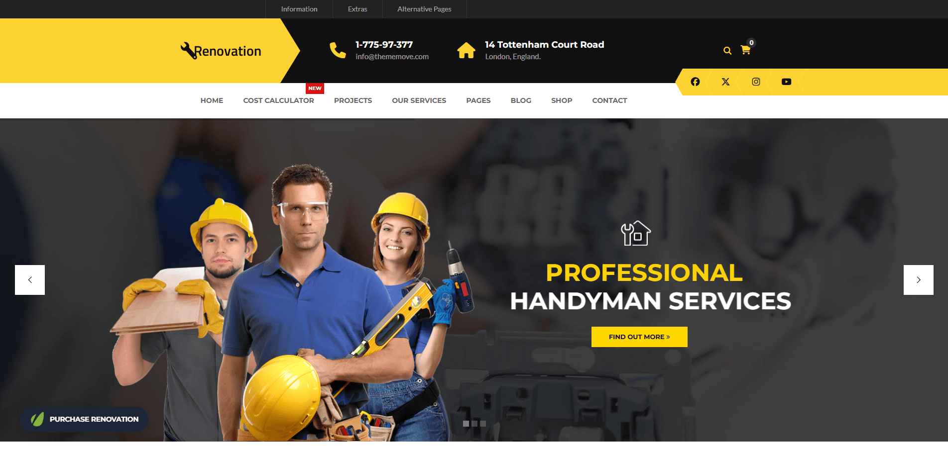 Renovation - Repair Service, Home Maintenance Elementor WP Theme