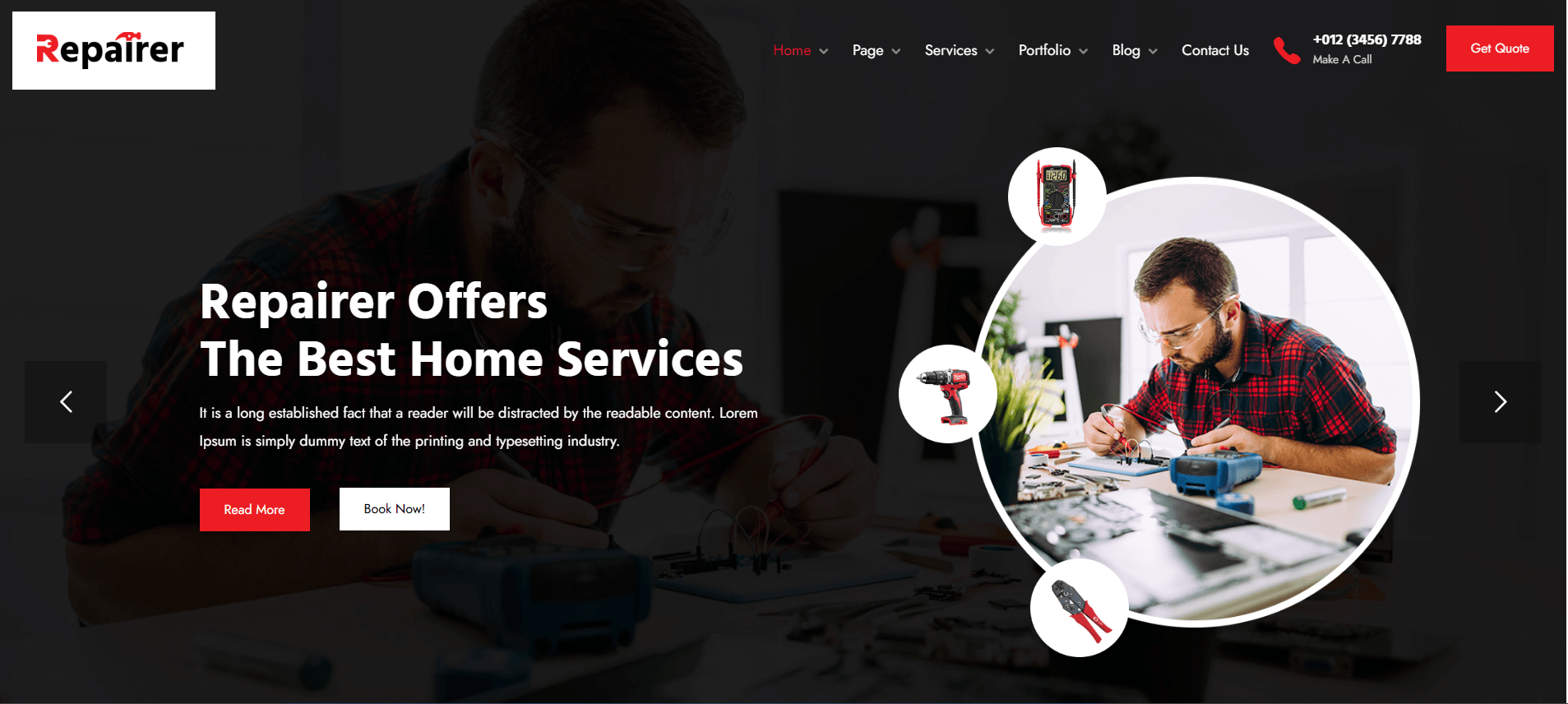 Repairer - Handyman Renovation Services WordPress Theme